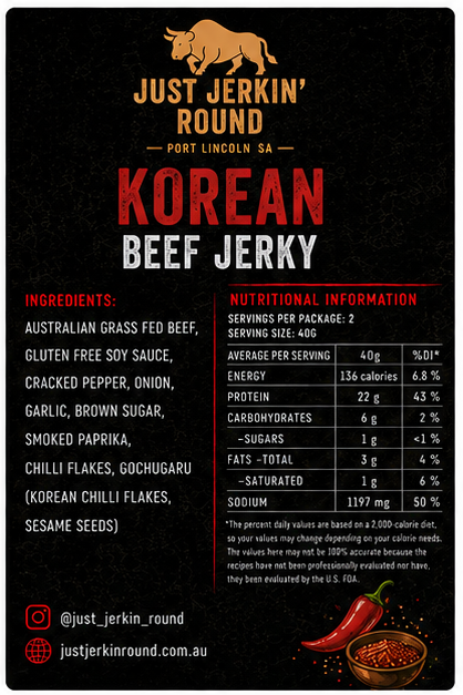 Korean Style Beef Jerky - 80g Bag